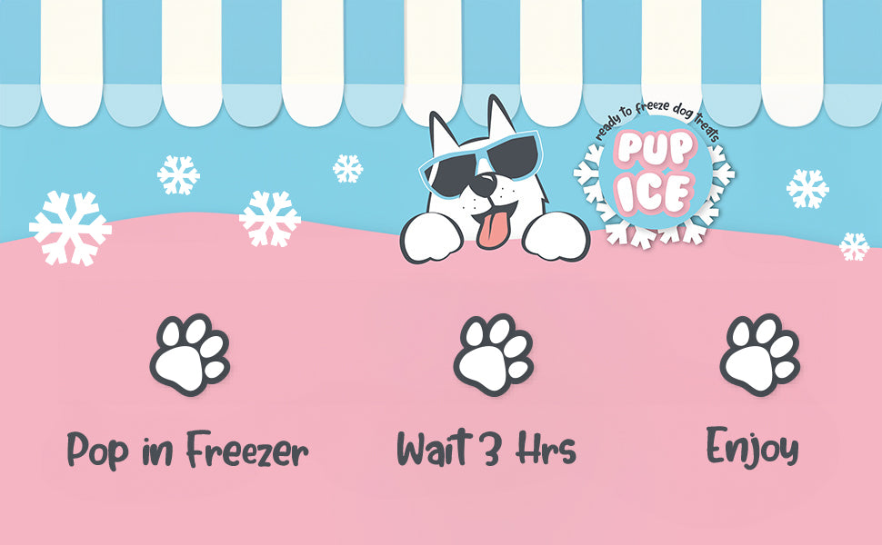 SPOT Pup Ice- Ready to Freeze at Home Dog Treats-Edible Chews for Medium Breed Dogs &amp; Puppies