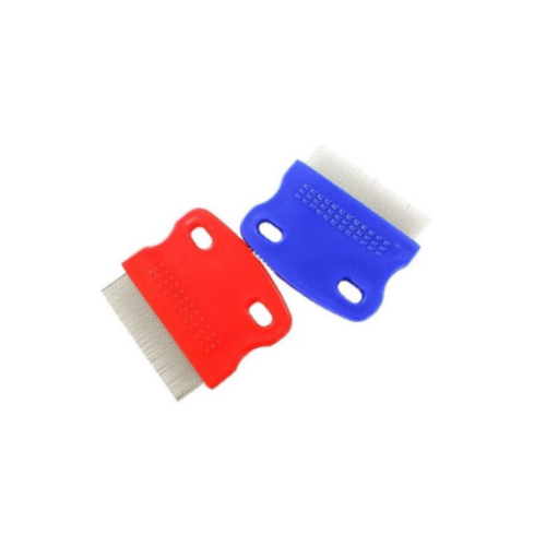 Compact Duo: Colorful Pet Flea Combs