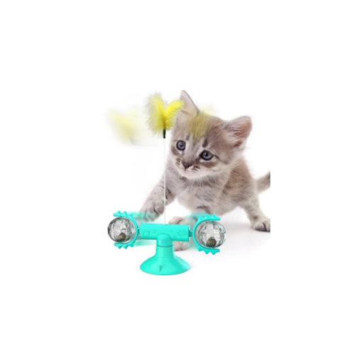 Interactive Cat Teaser Toy with Suction Cup Base