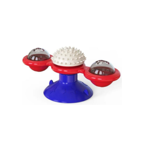 Trio Suction Cup Cat Toy with Spiky Massage Ball