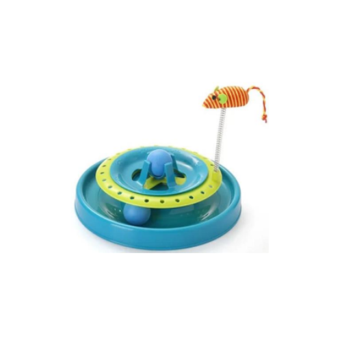 Interactive Cat Toy with Rolling Ball and Teaser Wand