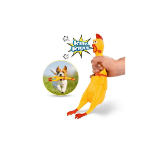 Squawking Rubber Chicken Dog Toy
