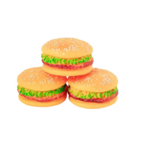 Squeaky Burger Delight: Plush Play Patties