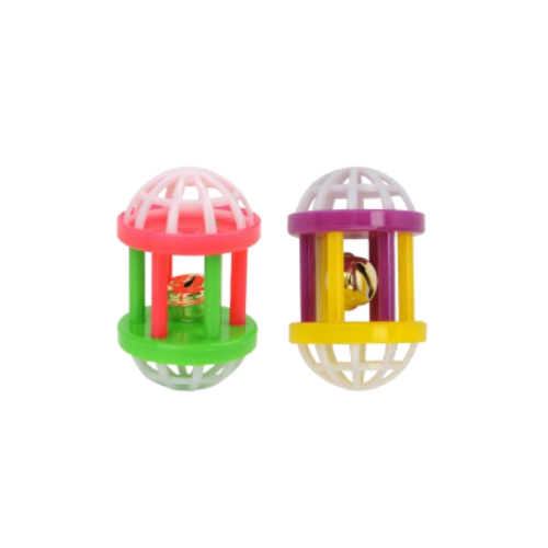 Dual-Toned Spherical Bell Toys for Pets