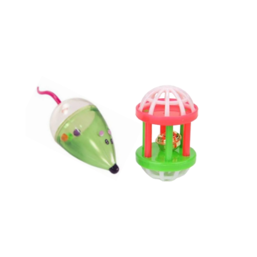 Whisker-Twitching Duo: Mouse and Bell Toy Set for Cats