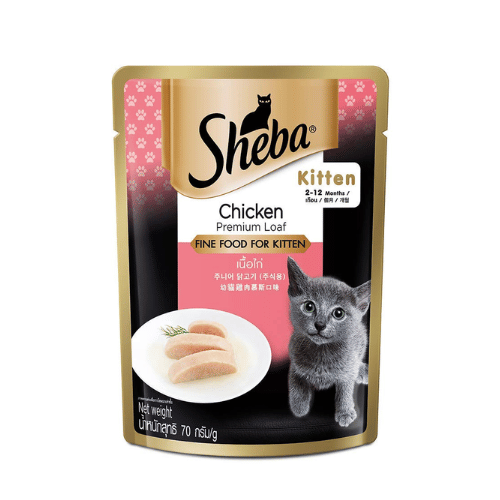 Sheba Rich Premium Kitten (2-12 Months) Fine Wet Cat Food, Chicken Loaf