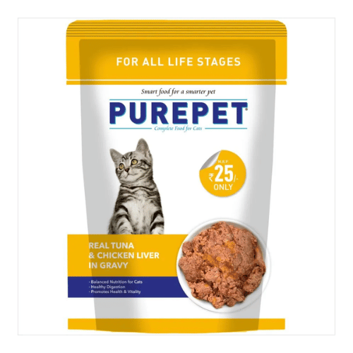 Purepet Wet Cat Food Real Tuna and Chicken Liver in Gravy