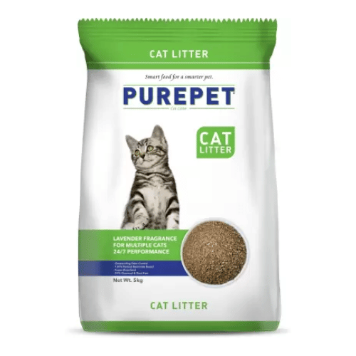 Purepet Cat Litter Lavender Flavor Sand Type Bentonite Based