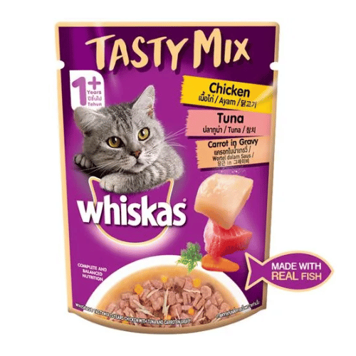 Whiskas Tasty Mix Chicken Tuna &amp; Carrot In Gravy For Cats
