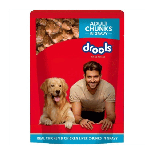 Drools Adult Wet Dog Food, Real Chicken And Chicken Liver Chunks In Gravy